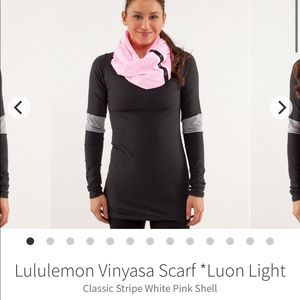 Lululemon pink and white vinyasa scarf
